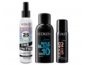 Vlasový styling Redken - sada - ošetrujúci sprej + vosk v spreji + lak na vlasy ZADARMO