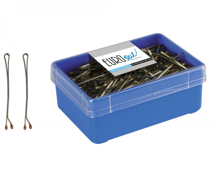 Rovn sponka Eurostil Professional - 6 cm, tmavo zlat - 200 ks