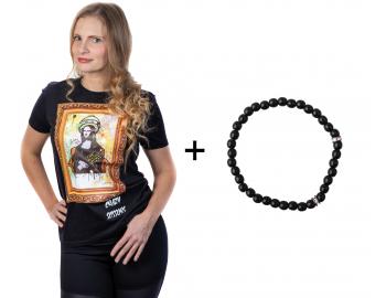 Tričko s krátkym rukávom Crazy Scissors Mona Lisa - čierne, S + náramok Loréal Preciosa zadarmo