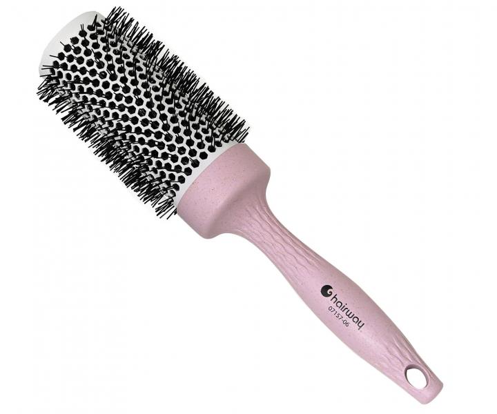 Okrhla kefa z organickho materilu s nylonovmi tetinami Hairway Organica - fialov, 43 mm