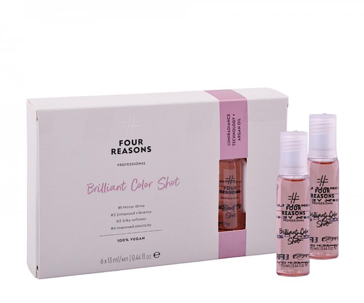 Ampulky na starostlivos� o farben� vlasy a obnovu ich farby Four Reasons Professional Brilliant Color Shot - 6 x 13 ml