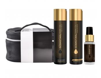Darekov sada pre hladk a leskl vlasy Sebastian Professional Dark Oil + kozmetick taka