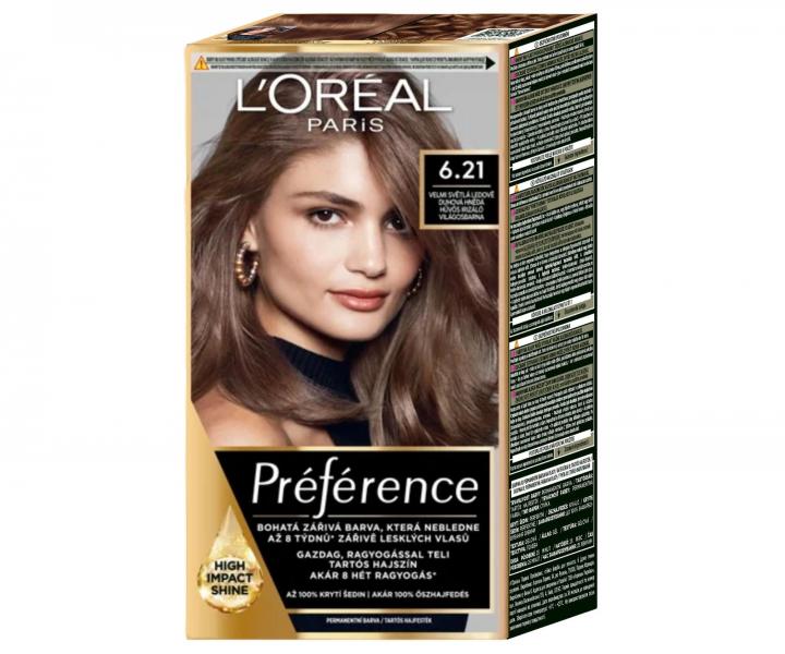 Permanentn� farba Lor�al Pr�f�rence 6.21 ve�mi svetl� �adovo d�hov� hned�