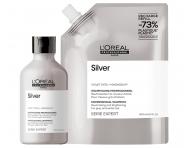 Neutraliza�n� �amp�n na �ediv� a biele vlasy Lor�al Professionnel Serie Expert Silver - 300 ml + n�hradn� n�pl� - 500 ml
