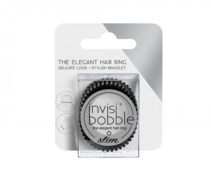 Tenk pirlov gumika do vlasov Invisibobble Slim True Black HP - ierna, 3 ks