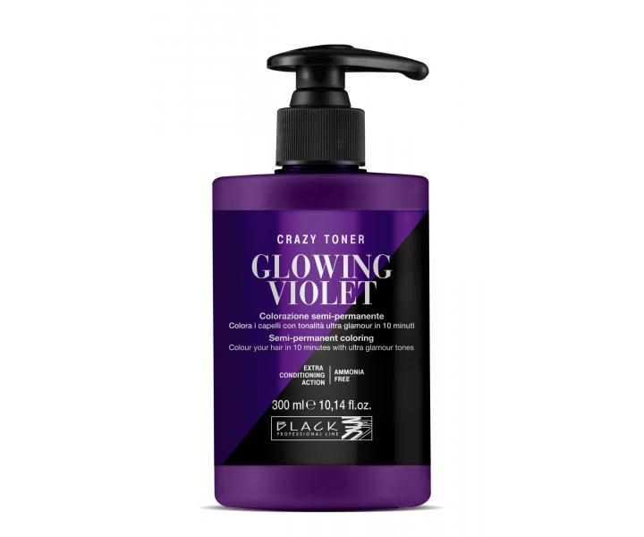 Farebn toner na vlasy Black Professional Crazy Toner - Glowing Violet (fialov) + kefa zadarmo
