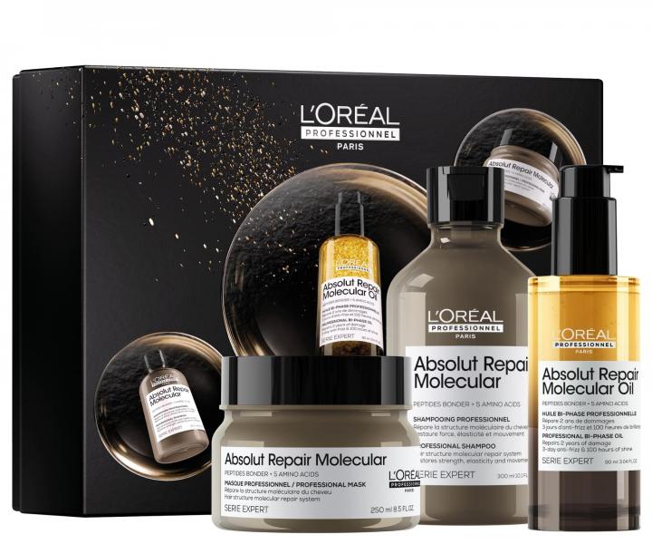 Dar�ekov� sada pre po�koden� vlasy Lor�al Professionnel Serie Expert Absolut Repair Molecular Trio