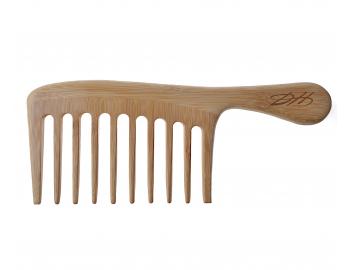 Bambusový hrebeň na vlnité, kučeravé a afro vlasy Detail - Hair style - 10 x 25,5 cm