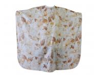Kaderncka pltenka na strihanie a farbenie Burmax Vinyl Shampoo Cape - biela s kvetinovm vzorom