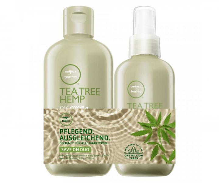 Sada na regener�ciu vlasov s konopn�m olejom Paul Mitchell Tea Tree Hemp Save On Duo - �amp�n + spre