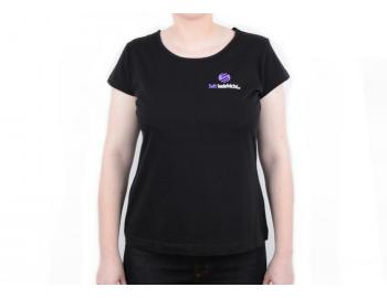 Triko s krtkym rukvom, okrhly vstrih - dmske, ierne XL