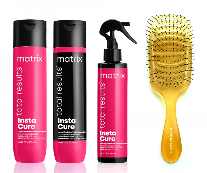 Sada proti lámaniu vlasov s tekutými proteínmi Matrix Instacure + kefa zadarmo