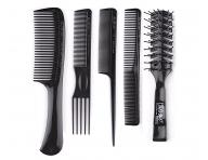 Sada profesionlnych hrebeov s kefou Eurostil Professional - 5 ks, ierne