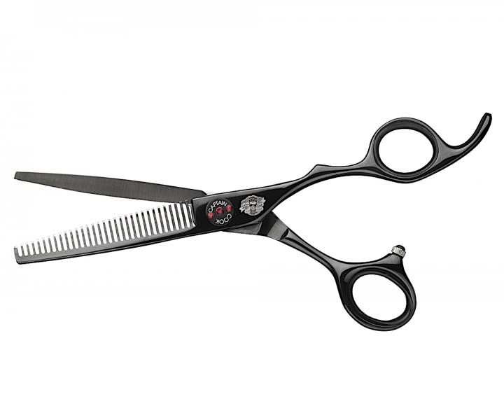 Profesion�lne efila�n� barber no�nice 6" Captain Cook Black Ripper 06479 - 32 zubov, �ierne