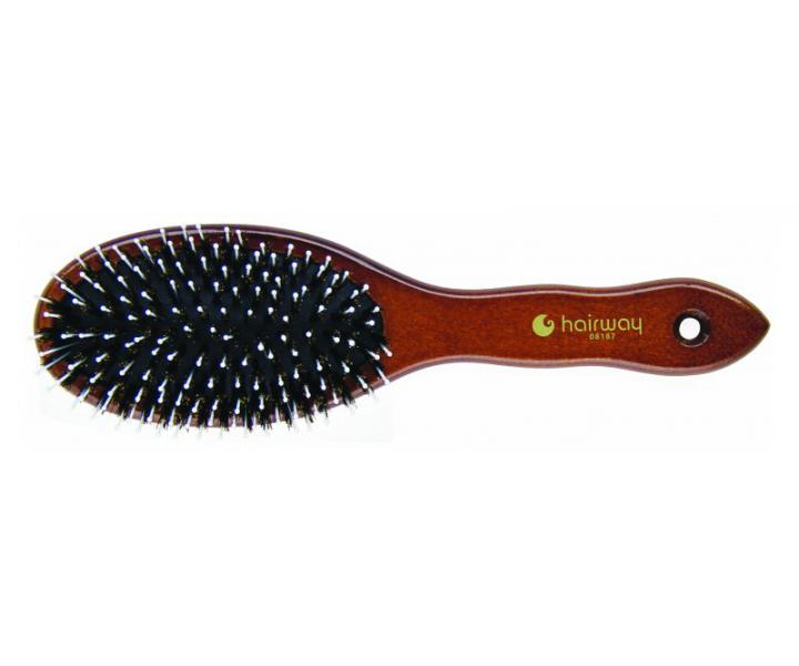 Kefa z masvneho dreva s prrodnmi a polyamidovmi tetinami Hairway - 65 mm x 230 mm