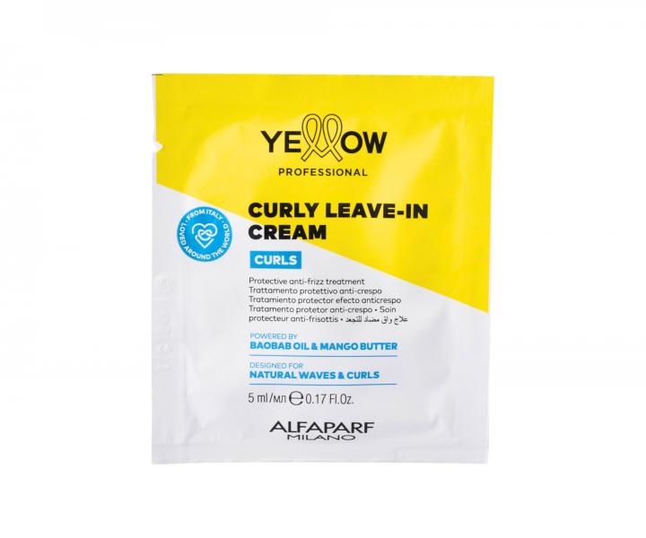 Bezoplachov� kr�m pre vlnit�, ku�erav� a afro vlasy Yellow Professional Curls Curly Leave-In Cream - 5 ml (bonus)