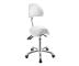 Taburet na kolieskach s opierkou Weelko NOBLE - biela
