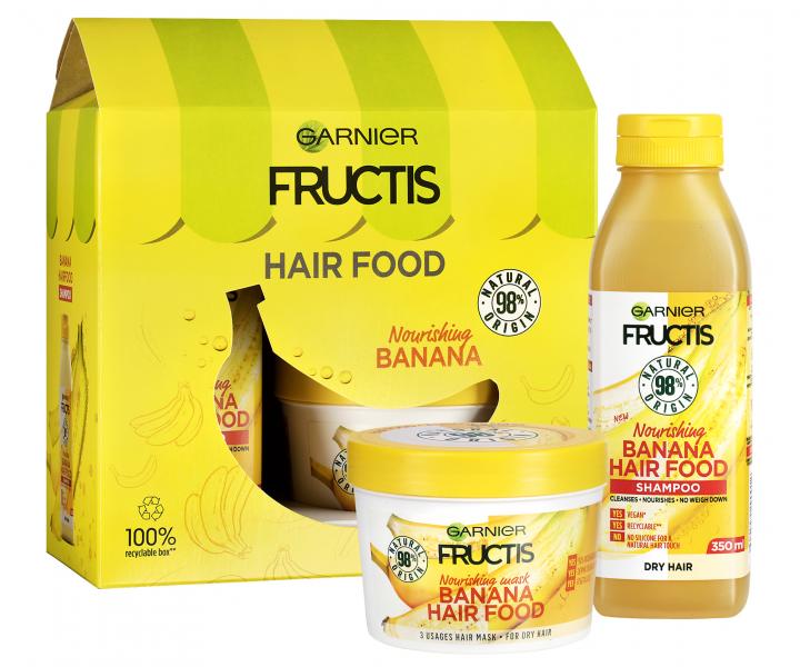 Darekov vyivujci sada pre such vlasy Garnier Fructis Banana Hair Food - ampn + maska