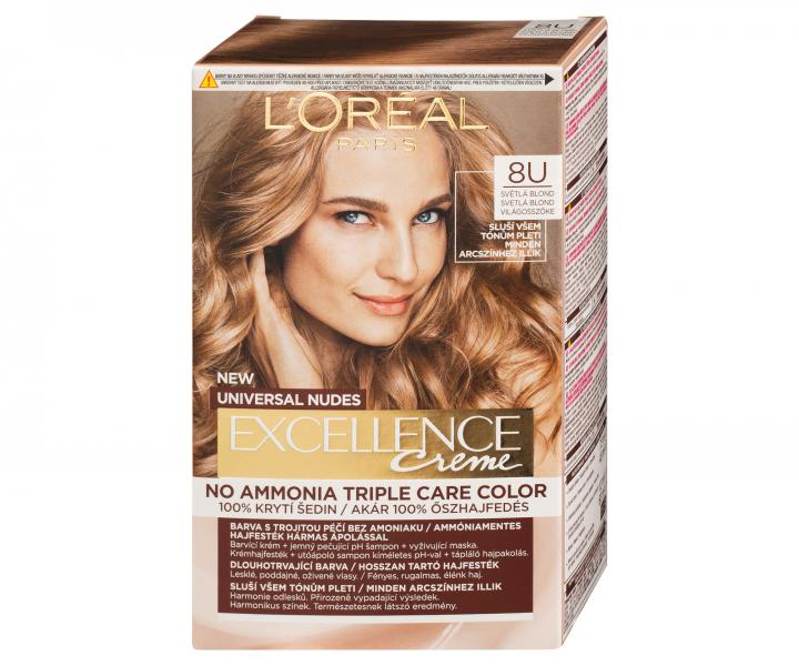 Permanentn farba Loral Excellence Universal Nudes 8U svetl blond