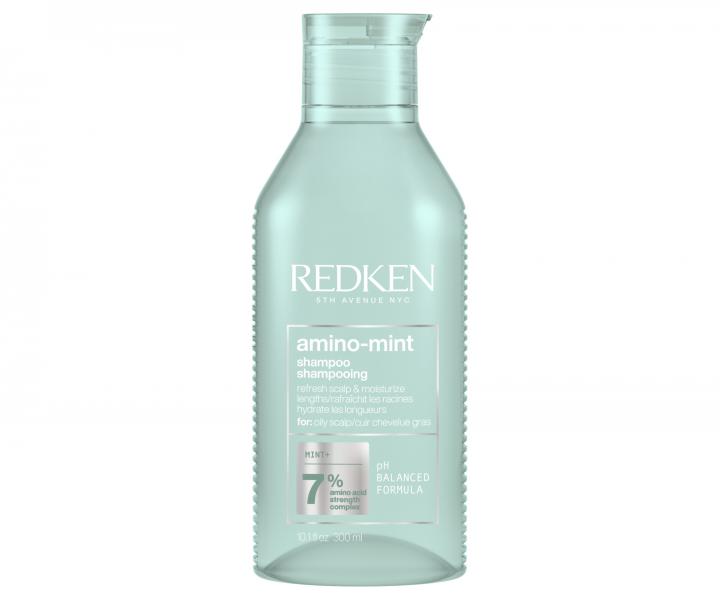 Čistiaci šampón pre citlivú pokožku a rýchlo sa mastiace vlasy Redken Amino Mint - 300 ml