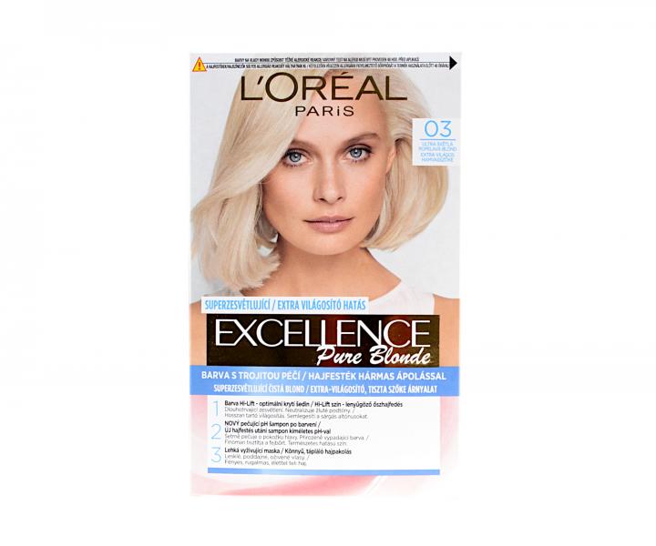 Permanentn� farba Lor�al Excellence Pure Blonde - 03 ultra svetl� popolav� blond