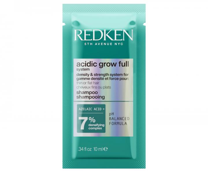 �amp�n pre hustotu a objem jemn�ch, z�ahnut�ch a norm�lnych vlasov Redken Acidic Grow Full System Shampoo - 10 ml (bonus)