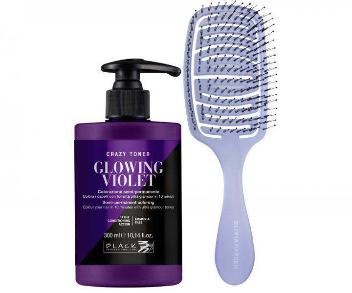 Farebn toner na vlasy Black Professional Crazy Toner - Glowing Violet (fialov) + kefa zadarmo