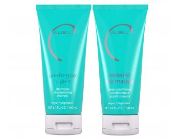 Cestovn� sada na h�bkov� �istenie a intenz�vnu hydrat�ciu vlasov Malibu C Un-Do-Goo a Replenish Masque