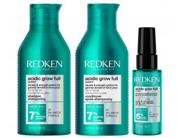 Sada pre hustotu a objem jemn�ch, z�ahnut�ch a norm�lnych vlasov Redken Acidic Grow Full System + s�rum 45 ml zadarmo