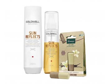 Sada na ochranu vlasov proti slnku Goldwell Sun Reflects - šampón + sprej + balzam na pery zadarmo
