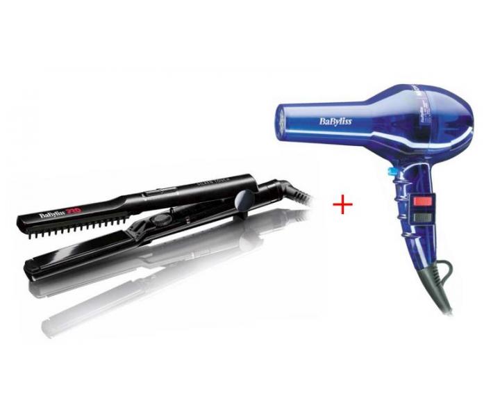 Babyliss Pro �ehli�ka na vlasy Silken Touch + f�n Magic 1400 W, modr�