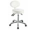 Taburet na kolieskach s opierkou SilverFox 1025C - biely - II. akos, pretlaen koenka