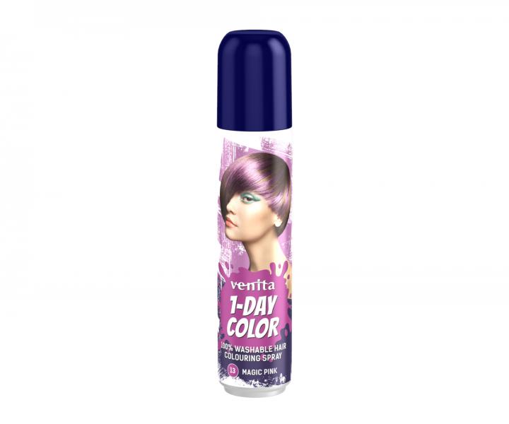 Farebn sprej na vlasy Venita 1-Day Color Magic Pink - 50 ml, kzelne ruov