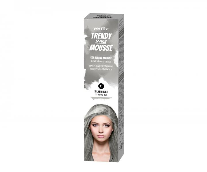 Farebn penov tuidlo Venita Trendy Color Mousse Silver Dust - 75 ml, edo strieborn
