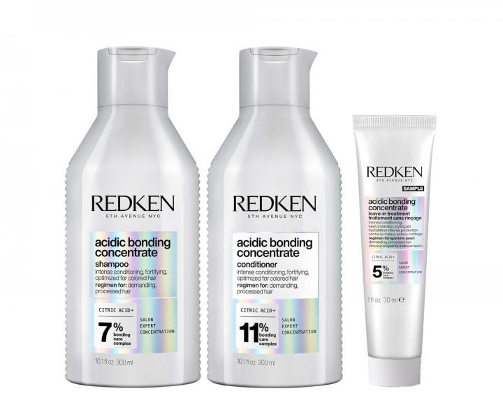 Sada pre po�koden� vlasy Redken Acidic Bonding Concentrate + termoochrana 30 ml zadarmo
