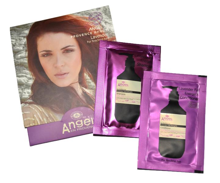 Sada kozmetiky pre vetky typy vlasov Angel 2x8 ml - levandua (bonus)