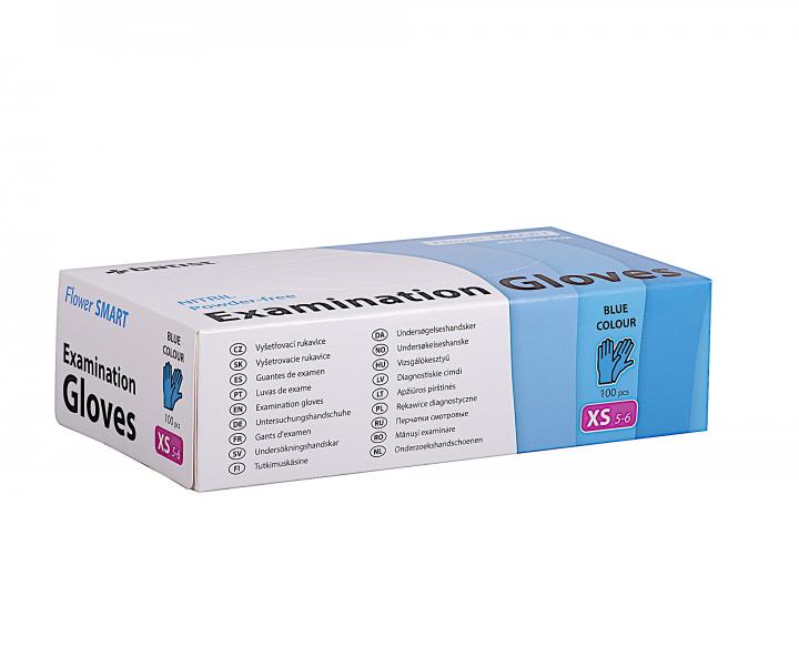 Jednorazov nitrilov rukavice Batist Flower Smart XS - 100 ks, modr