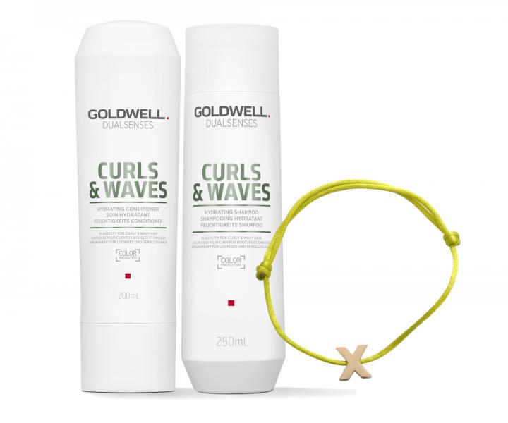 Sada pre vlnit vlasy Goldwell DS Curls & Waves - ampn + kondicionr + nramok ZADARMO