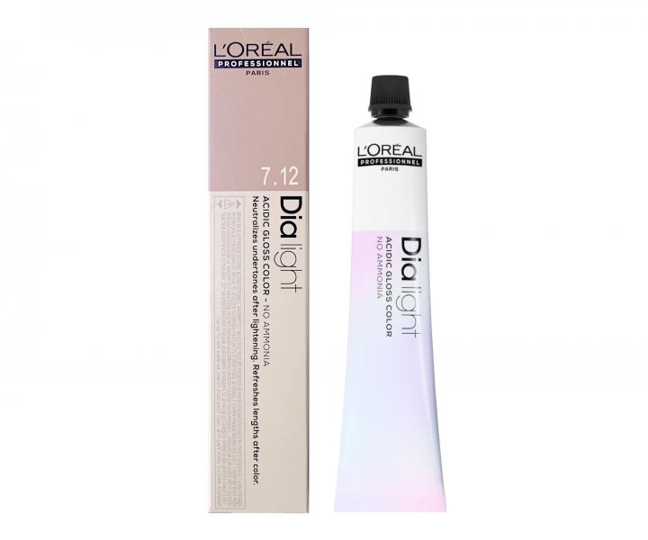 Preliv na vlasy Loral Dialight 50 ml - odtie 7.12 blond dhov popolav