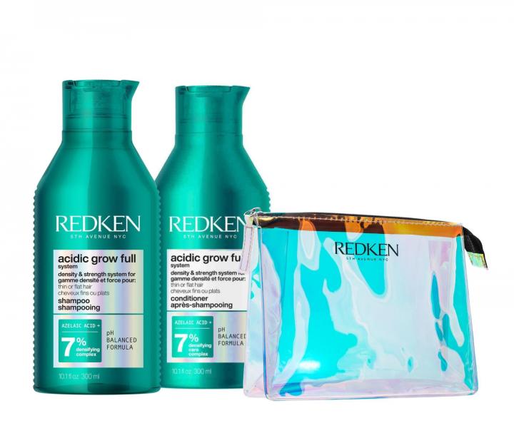 Sada pre hustotu a objem jemn�ch a z�ahnut�ch vlasov Redken Acidic Grow Full System - �amp�n + starostlivos� + ta�ti�ka zadarmo