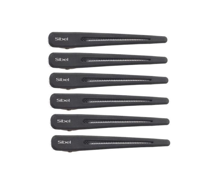 Karbnov klipsy do vlasov Sibel Carbon Line - 10 cm, ierne - 6 ks