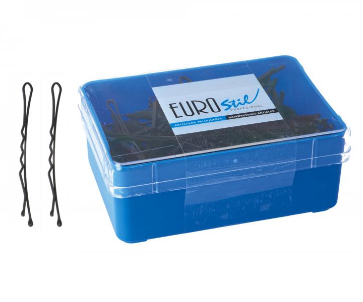 Vlnit sponka Eurostil Professional - 6,5 cm, matn ierna - 200 ks