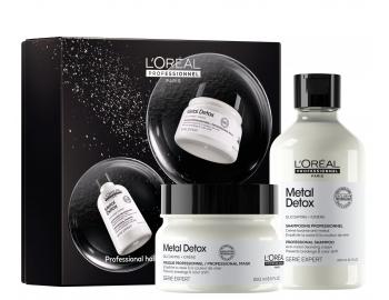 Dar�ekov� sada pre farben� a po�koden� vlasy Lor�al Professionnel Serie Expert Metal Detox Duo