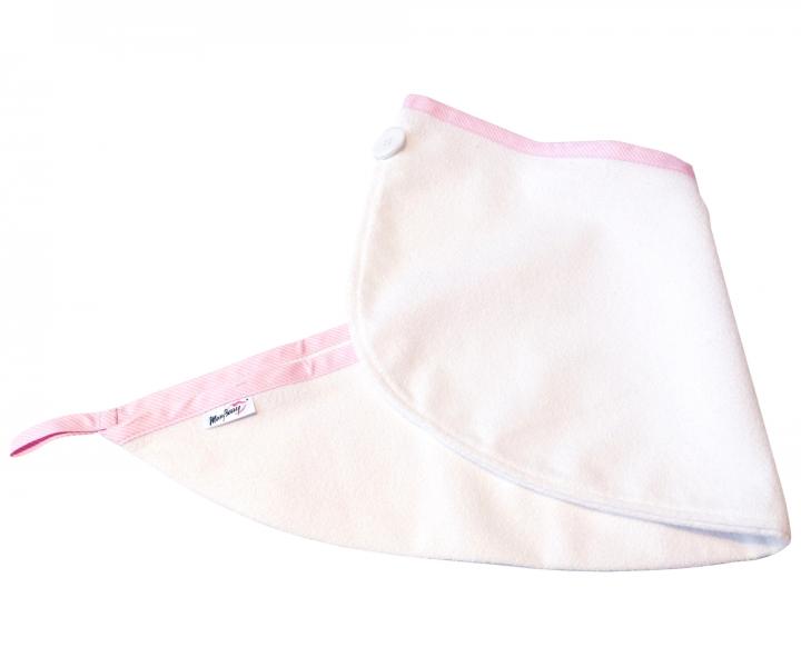 Thermo turban na vlasy MaryBerry Lovely Hair - biely s ruovm prkom