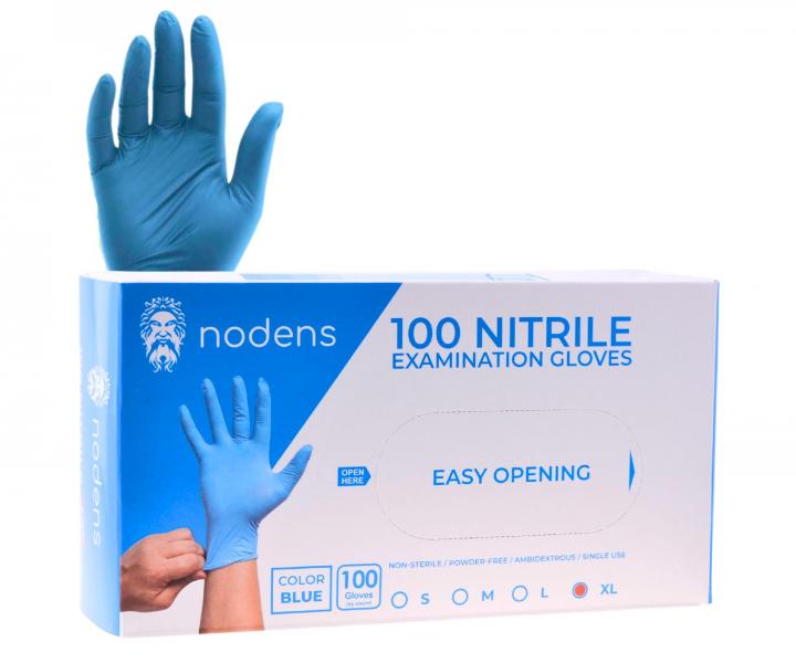 Nitrilov rukavice Nodens Nitrile Examination Gloves - 100 ks, modr, vekos XL