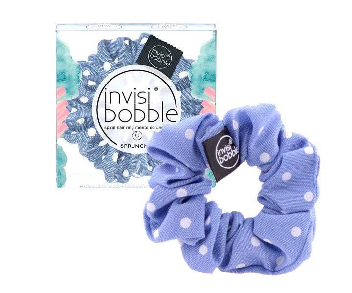 Ozdobn pirlov gumika Invisibobble Sprunchie Dot's It  - modr