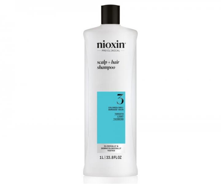 ampn pre mierne rednce farben vlasy Nioxin System 3 Scalp + Hair Shampoo - 1000 ml