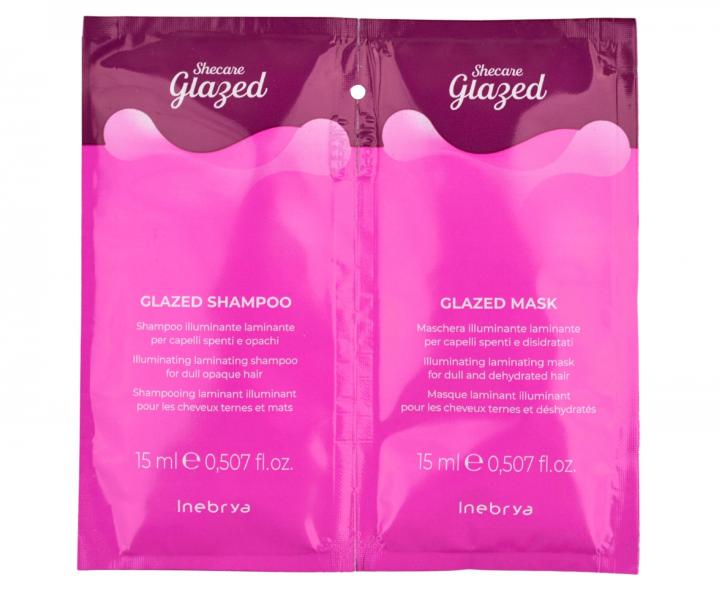 ampn a maska na hydratciu a rozjasnenie vlasov Inebrya Shecare Glazed - 2x15 ml