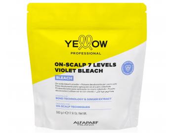 Zosvet�uj�ci p�der Yellow Professional On-scalp 7 Levels Violet Bleach - 500 g