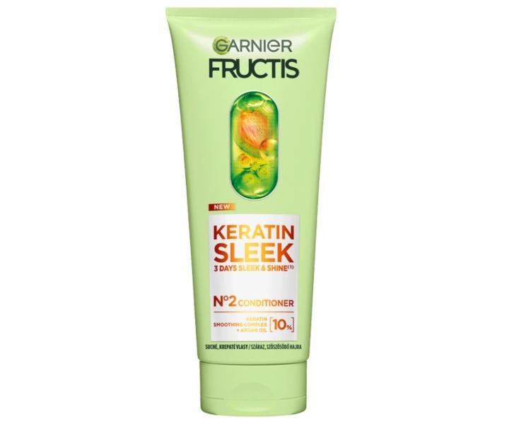 Uhladzujci kondicionr pre such a krepovat vlasy Garnier Fructis Keratin Sleek Conditioner - 200 ml